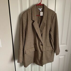 Women's Houndstooth Blazer Coat